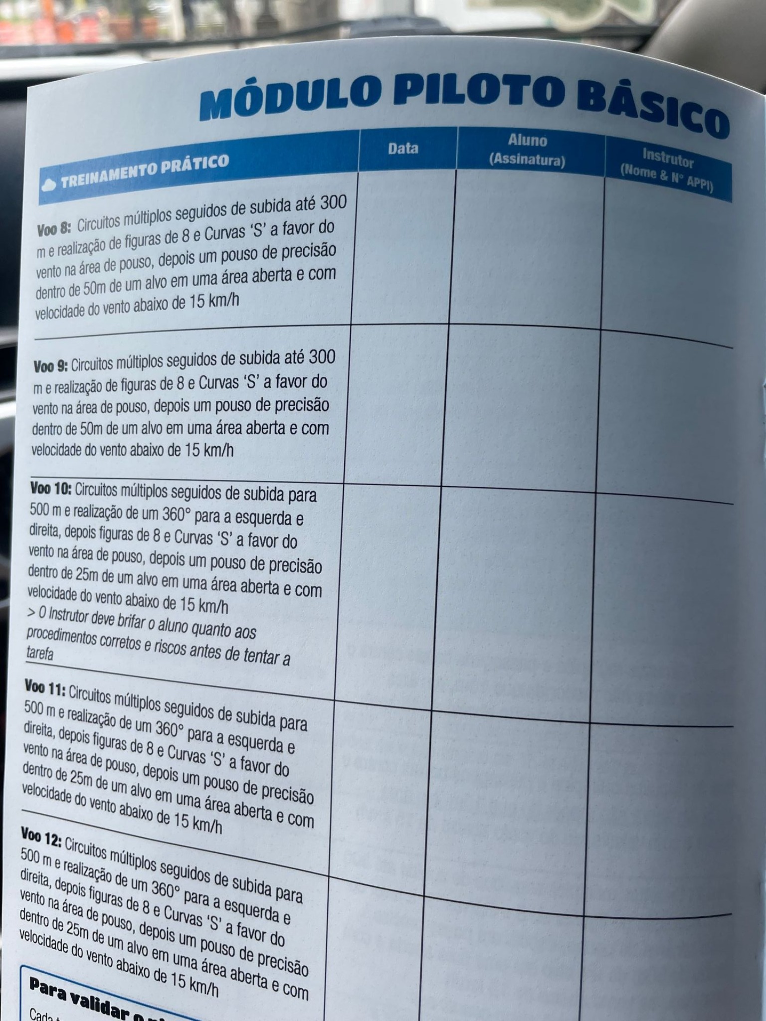 Página do módulo piloto básico